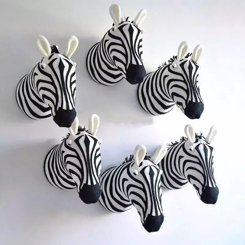 3D Animal Wall Mount for Children, Stuffed Toys for Kids, Nursery Wall, Home Decor Acessórios, Presentes de aniversário, Zebra, Elefante, Girafa