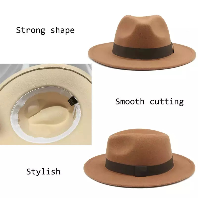 chapeu feminino chapeu chapeu masculino gorro Chapéu fedora mulheres fita banda homens chapéus de aba larga igreja casamento clássico bege branco chapéu do inverno das mulheres dos homens 2021 new gorras hombre
