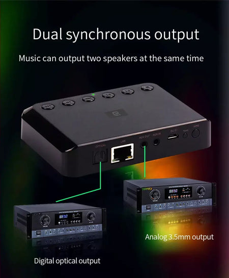 Receptor de áudio sem fio, wi-fi, para airplay, spotify, dlna, nas, stream de som, bluetooth 5.0, adaptador óptico de caixa de música, wr320