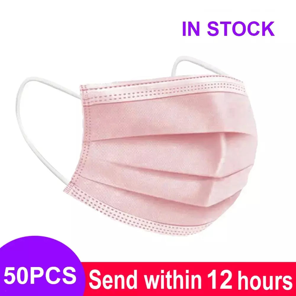 Entrega rápida mascarillas máscara descartável não tecido meltblown pano 3 camadas máscara de filtro boca máscara facial máscara respirável