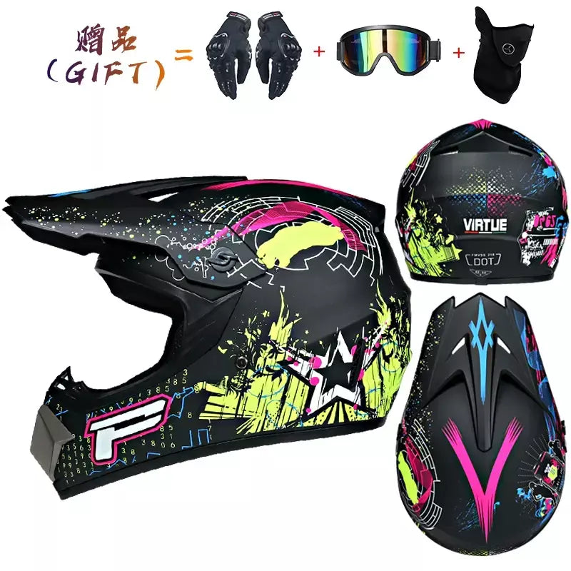 Capacete de segurança para motocross, casco para motocross, bicicleta, downhill, atv, cross, criança, motocicleta, dot abs, 1kg, unissex