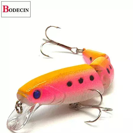 Multi seção robalo iscas de pesca duras olhos 3d 1 pçs crankbaits minnow swimbait falso duro isca artificial wobblers carpa enfrentar