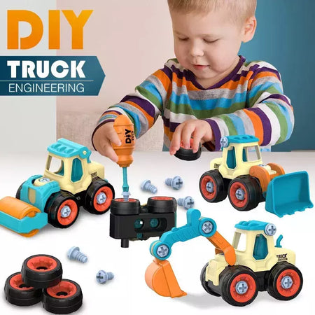 Porca Desmontagem Carregando Descarga Engenharia Caminhão Escavadeira Bulldozer Montessori Educação Brinquedo Criança Parafuso Criativo Ferramenta Carro