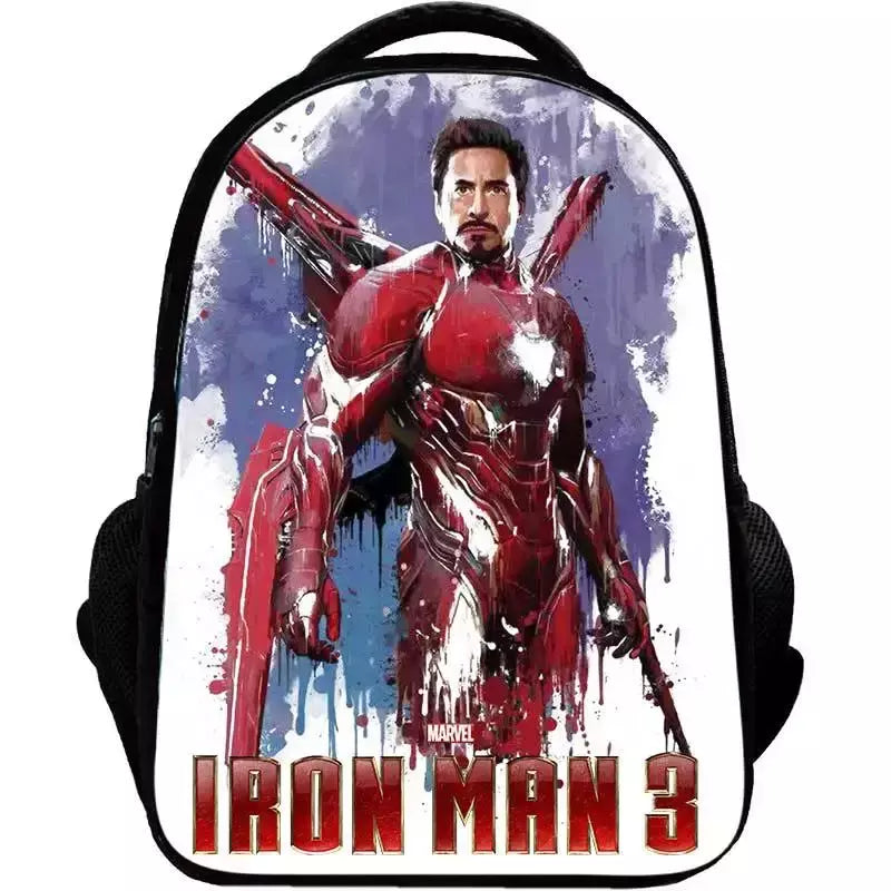 Bolsa Escolar Marvel Super Heroes para Crianças, Mochilas Homem de Ferro, Mochila 3D Anime, Bolsa de Viagem Infantil, Meninos, Escola Primária, Novo