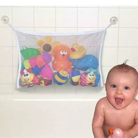 Qwz novo pato dos desenhos animados do bebê saco de malha do banheiro otário design para brinquedos de banho crianças formas animais pano areia brinquedos armazenamento net saco