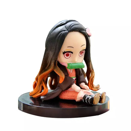 Anime 6 pçs demônio assassino figura 7cm kimetsu não yaiba figura q posket kamado tanjirou kamado nezuko agatsuma figura brinquedos