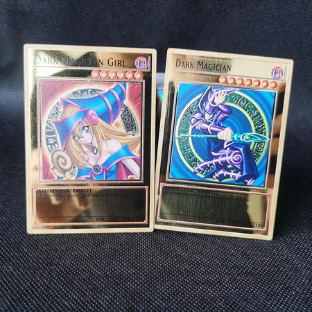 Yugioh cartões de metal dourado yu-gi-oh liga coleção cartão olhos azuis escuro magial obelisco slifer ra crianças presente de aniversário de natal