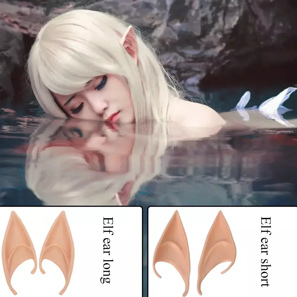 Orelhas de elfo de anjo misterioso, orelhas de látex para cosplay de fadas, acessórios de fantasia, decoração de halloween, adereços fotográficos, brinquedos para adultos e crianças