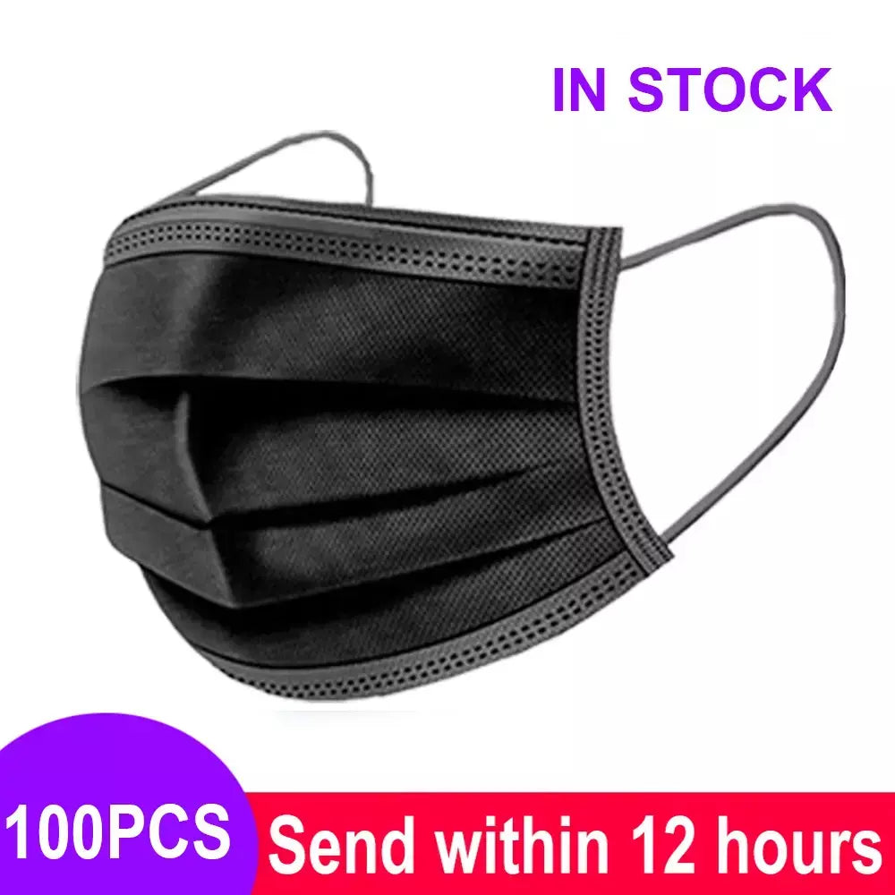 Entrega rápida mascarillas máscara descartável não tecido meltblown pano 3 camadas máscara de filtro boca máscara facial máscara respirável
