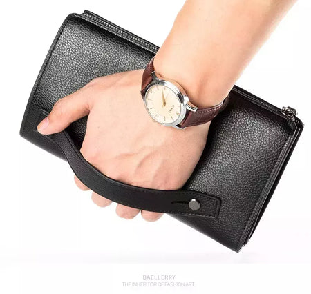 Baellery homens bolsa de embreagem grande capacidade carteiras de bolso do telefone celular passcard bolso de alta qualidade multifuncional carteira para homem