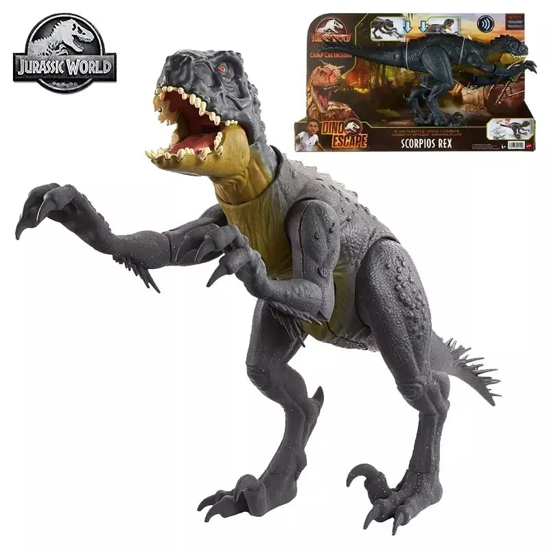 Original jurássico mundo dinossauros anime figura de ação indominus rex tyrannosaurus criança menino brinquedos para crianças presente aniversário mattel