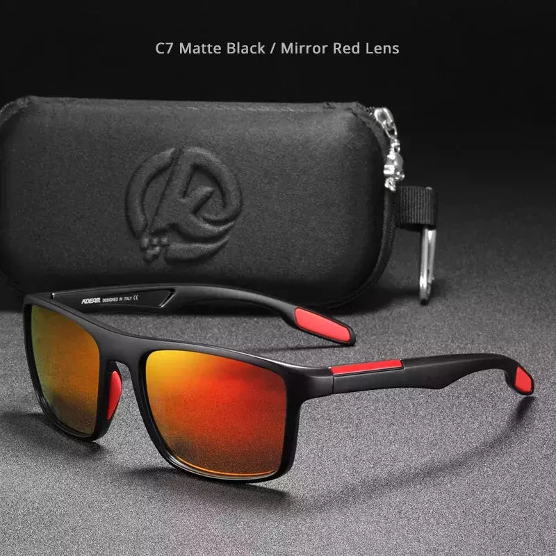 Óculos de sol ultra leves Kdeam retangulares para homens e mulheres, TAC polarizado, lente espessura, óculos de sol para condução, esportes, Cat.3, TR90, 1.1mm