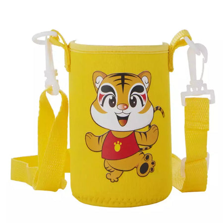 Bebê criativo dos desenhos animados alimentando copos com canudos, garrafas de água infantis, copos portáteis ao ar livre, à prova de vazamento, 480ml