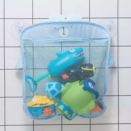 Qwz novo pato dos desenhos animados do bebê saco de malha do banheiro otário design para brinquedos de banho crianças formas animais pano areia brinquedos armazenamento net saco