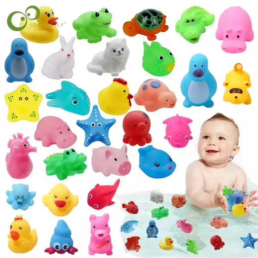 Cute Animals Banho Brinquedo para Crianças, Flutuador De Borracha Macia, Squeeze Sound, Wash Play, Brinquedos De Água De Natação, Presentes Engraçados, 10 Pcs/Set