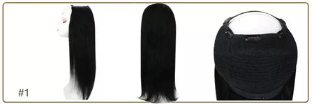 Brilho completo u parte peruca de cabelo humano máquina de cor sólida remy cabelo humano meia peruca clipe em uma peça invisível u forma perucas em linha reta