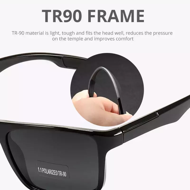 Óculos de sol ultra leves Kdeam retangulares para homens e mulheres, TAC polarizado, lente espessura, óculos de sol para condução, esportes, Cat.3, TR90, 1.1mm