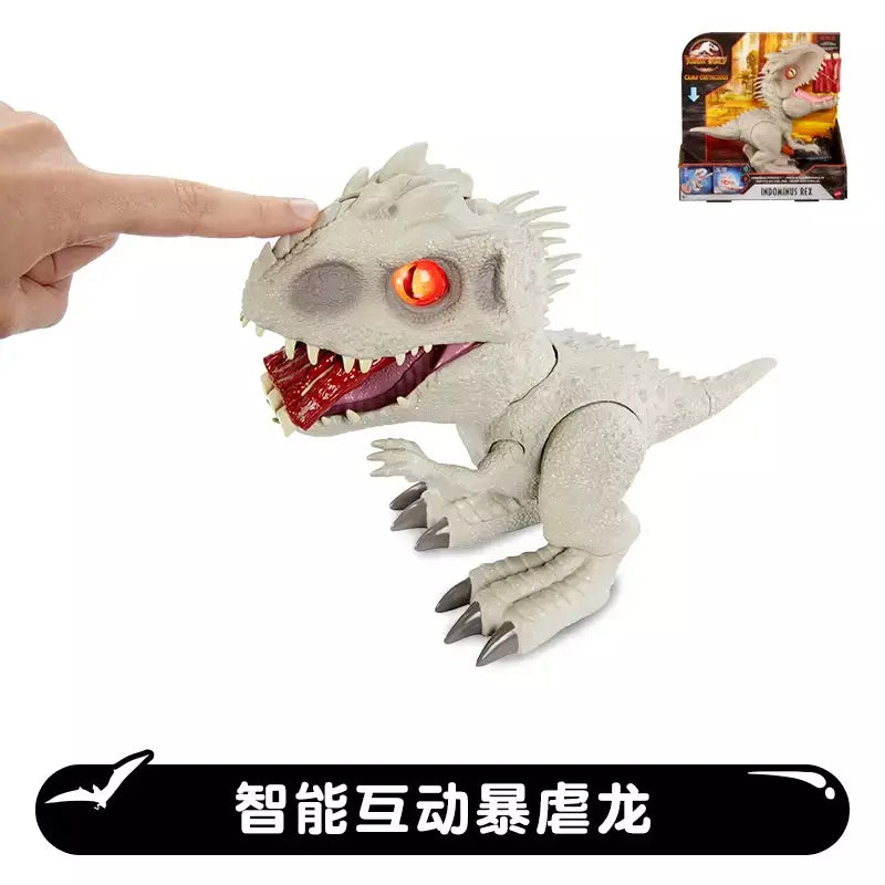Original jurássico mundo dinossauros anime figura de ação indominus rex tyrannosaurus criança menino brinquedos para crianças presente aniversário mattel
