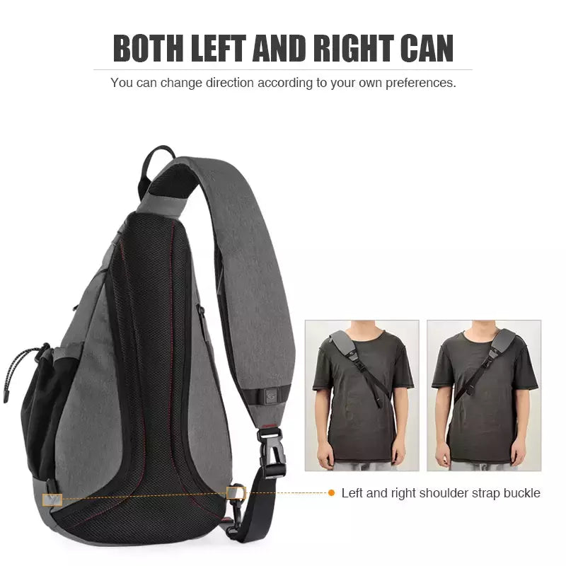 Mixi-Mochila de Ombro para Homens e Mulheres, Bolsa Crossbody Sling USB, Meninos Ciclismo, Esportes, Viagem, Moda Versátil, Bolsa de Estudante