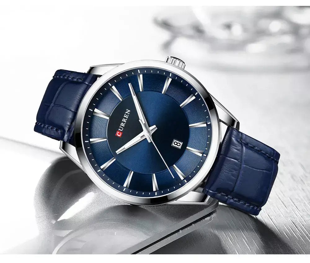 Curren novos relógios de quartzo para homens pulseira de couro masculino relógios de pulso topo marca de luxo relógio masculino de negócios reloj hombres