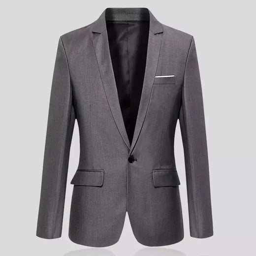 Blazer fino monocromático para homens, jaqueta de escritório masculina, tamanho grande, preto e azul, casaco de casamento coreano