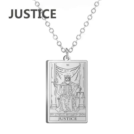 Dawapara cartas de tarô colar feminino colar de aço inoxidável riqueza amuleto clássico tarô grandes arcanos adivinhação charme jóias