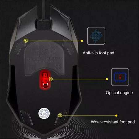 E-sports usb com fio mouse colorido led mouse para jogos 5000 dpi com fio mouse óptico com fio gamer mouse para desktop computador portátil