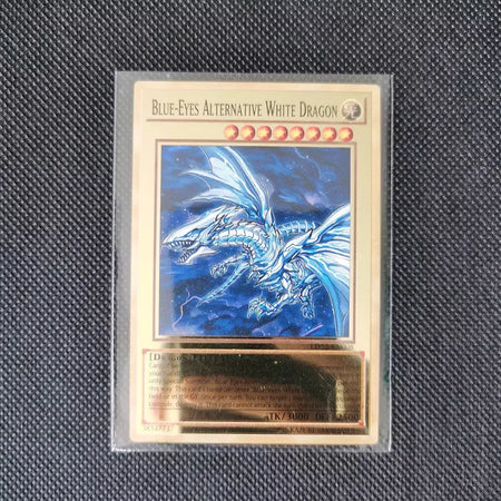 Yugioh cartões de metal dourado yu-gi-oh liga coleção cartão olhos azuis escuro magial obelisco slifer ra crianças presente de aniversário de natal