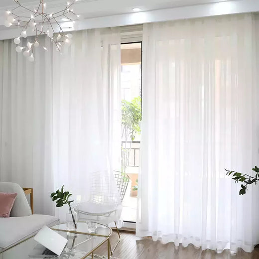 Branco Tulle Cortinas para a decoração da sala, Super macio, grande sentimento da mão, Modern Veil, Chiffon, Solid Voile Sheer, Cozinha