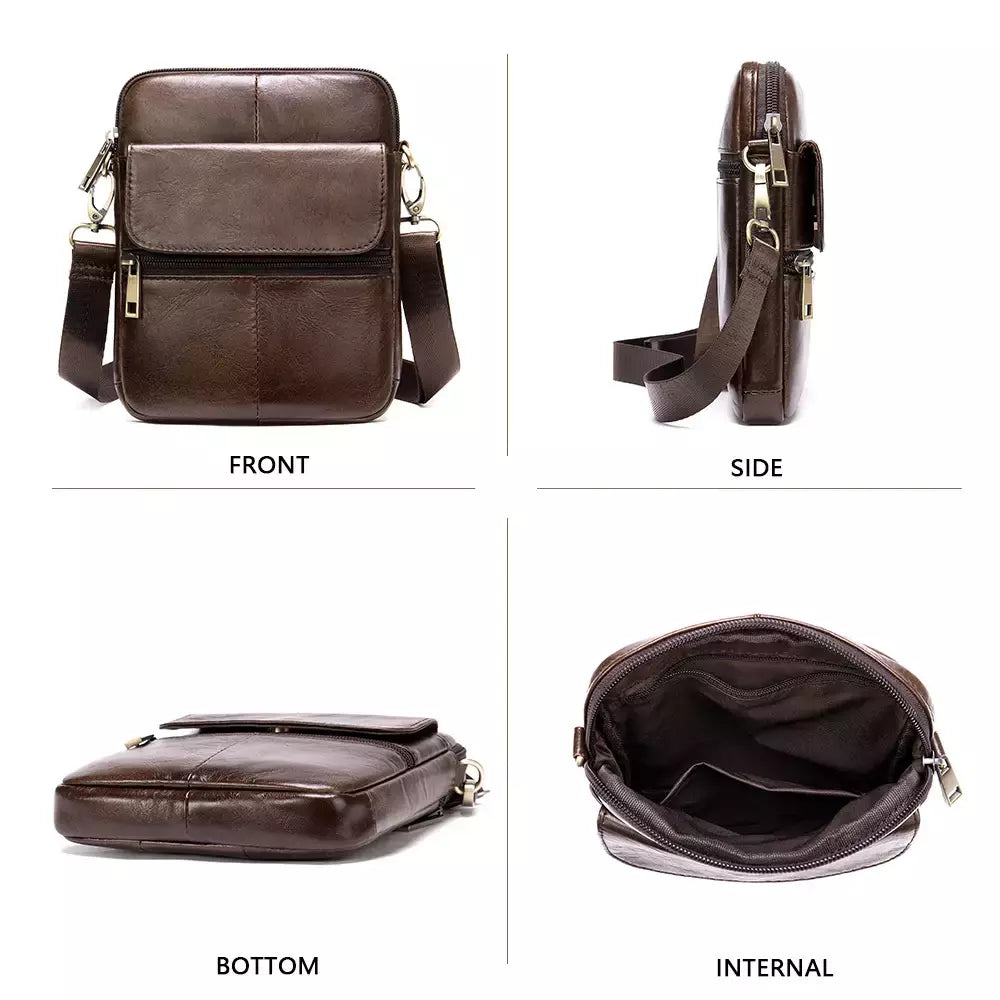 Luufan-bolsa de ombro de couro genuíno masculina, pequenos sacos mensageiro, mini bolsa tiracolo de viagem masculina, nova moda, 2020