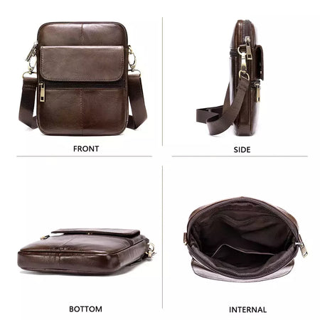 Luufan-bolsa de ombro de couro genuíno masculina, pequenos sacos mensageiro, mini bolsa tiracolo de viagem masculina, nova moda, 2020