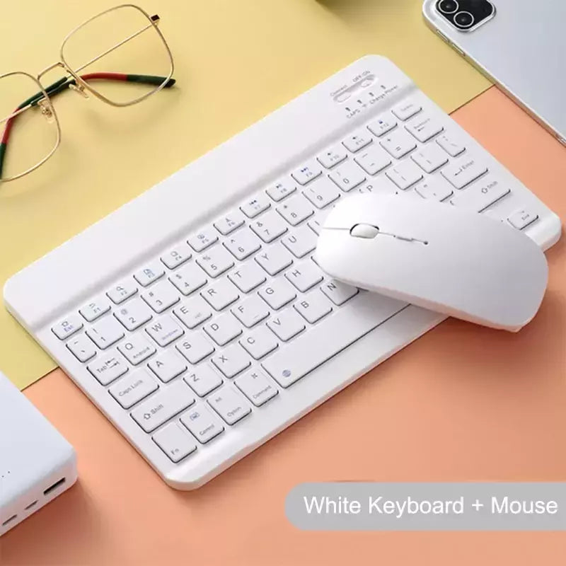 Teclado e mouse bluetooth para ipad xiaomi samsung huawei telefone tablet fino mini teclado sem fio para android ios windows