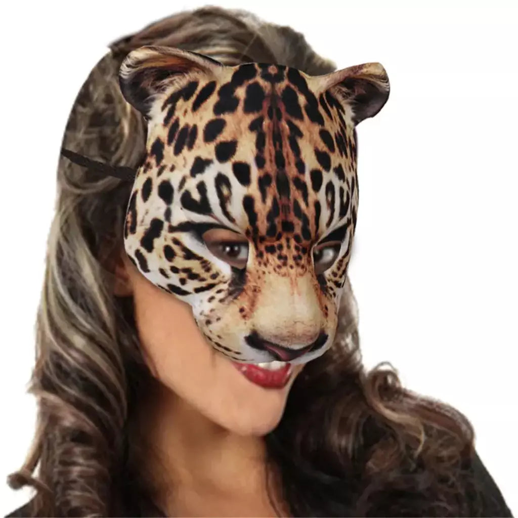 Halloween Cat Cosplay Máscara para Crianças, Meia Capa de Rosto, Festa Jogando Adereços, Traje Adulto Animal, Sexy