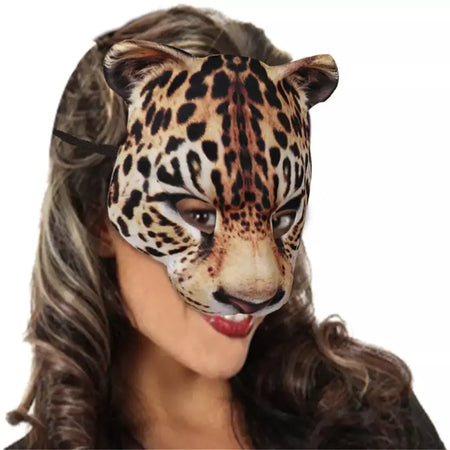 Halloween Cat Cosplay Máscara para Crianças, Meia Capa de Rosto, Festa Jogando Adereços, Traje Adulto Animal, Sexy