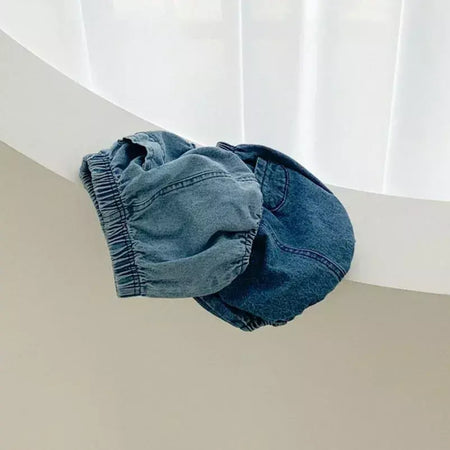 Adorável bebê meninos shorts verão casual denim calças curtas para a criança meninas bolsos design roupas crianças calças jeans 0-24m