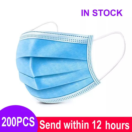 Entrega rápida mascarillas máscara descartável não tecido meltblown pano 3 camadas máscara de filtro boca máscara facial máscara respirável