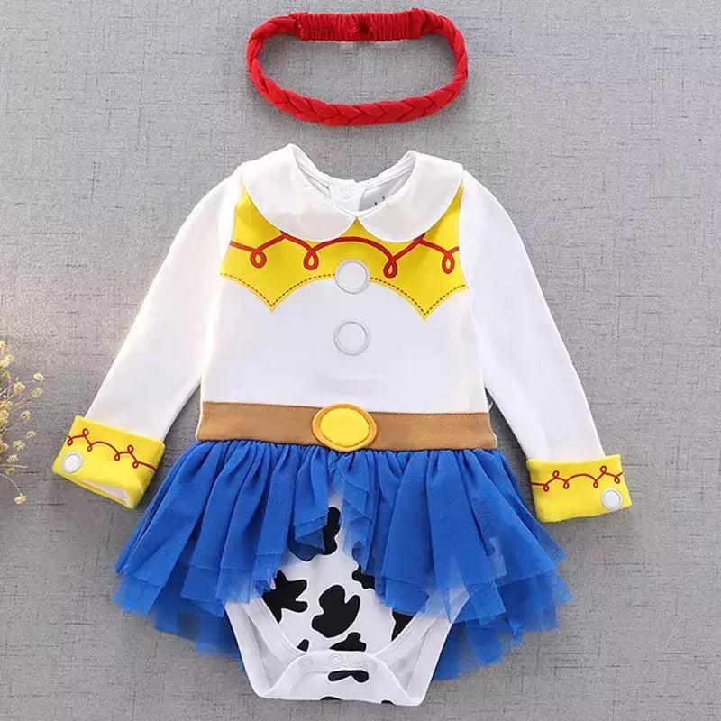 Baby Romper TUTU Vestido Com Headband Infantil Baby Princess Girl Roupas Tamanho 3-18M Cute Design Baby Dress Party Trajes