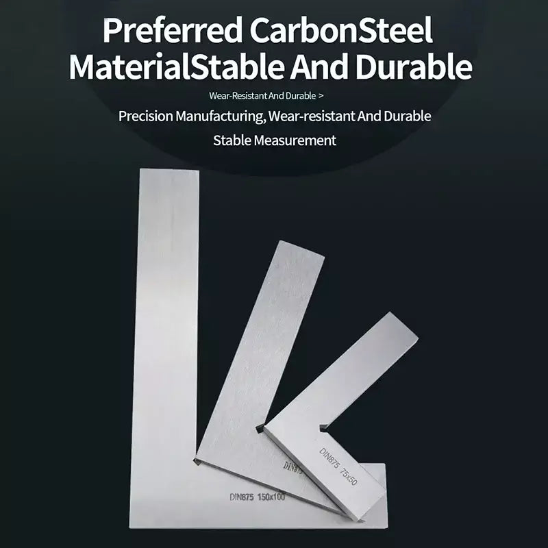 Régua quadrada de borda plana, ângulo de 90 graus, ferramentas para trabalhar madeira, régua quadrada de carpinteiro, metal, medidor de aço carbono, tentar quadrado