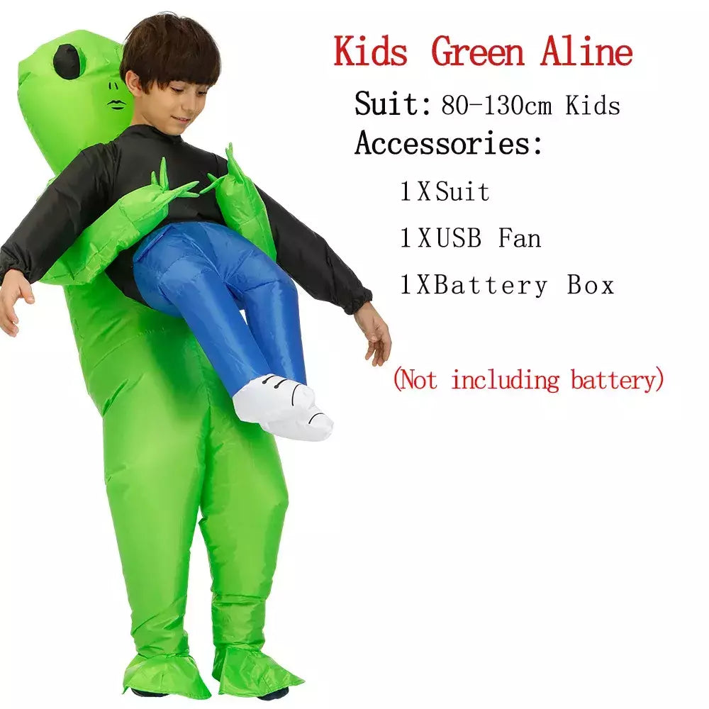 Et alienígena inflável terno alienígena monstro inflável traje assustador verde alienígena cosplay traje para adulto festa festival palco