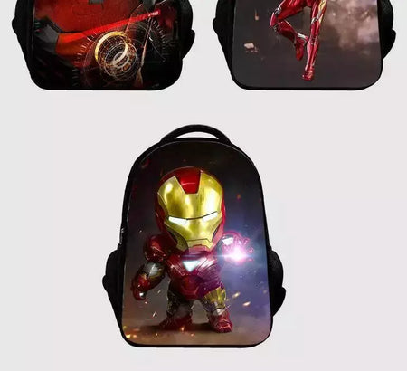 Bolsa Escolar Marvel Super Heroes para Crianças, Mochilas Homem de Ferro, Mochila 3D Anime, Bolsa de Viagem Infantil, Meninos, Escola Primária, Novo