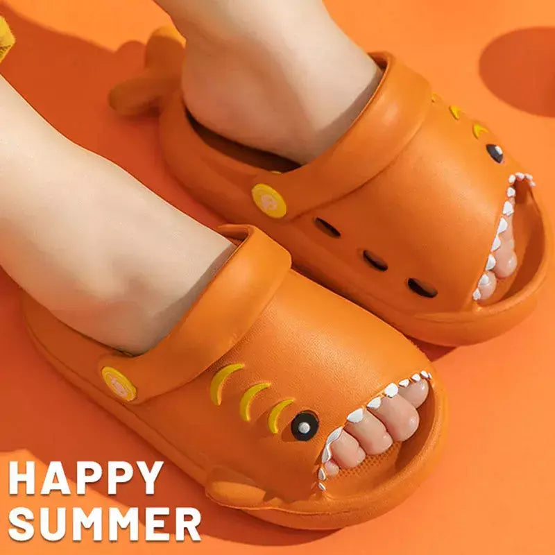 Crianças sandálias dos desenhos animados tubarão verão da criança meninos meninas sola macia sapatos de bebê chinelos antiderrapantes
