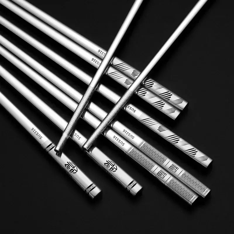 Japonês pauzinhos festival 316 inoxidável metal comida varas de alimentos comida rápida macarronetes sushi pauzinhos máquina de lavar louça utensílios de mesa segura barra