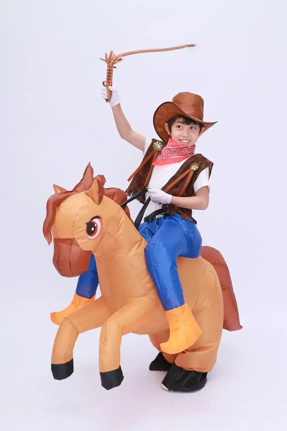 Crianças criança inflável cavalo traje meninas meninos rei cowboy passeio cavalo engraçado halloween purim festa inflado vestuário disfraces