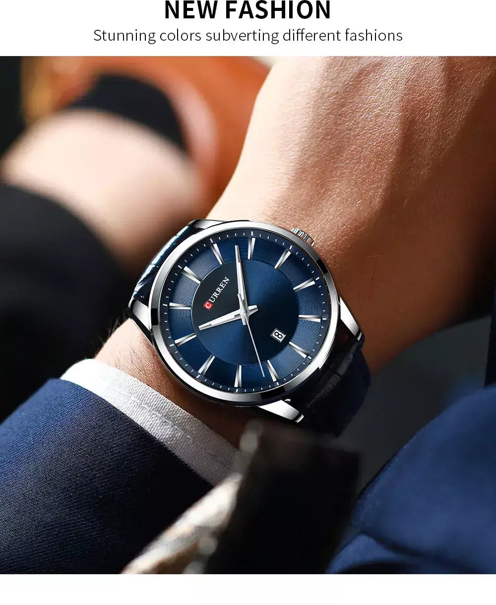 Curren novos relógios de quartzo para homens pulseira de couro masculino relógios de pulso topo marca de luxo relógio masculino de negócios reloj hombres