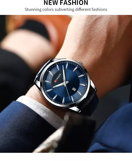 Curren novos relógios de quartzo para homens pulseira de couro masculino relógios de pulso topo marca de luxo relógio masculino de negócios reloj hombres