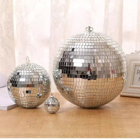Bola de espelho de discoteca para festa, bola brilhante, luz de palco, bola de vidro rotativa, retrô, reflexiva, ktv, dj, luzes, decoração de natal para casa 2024