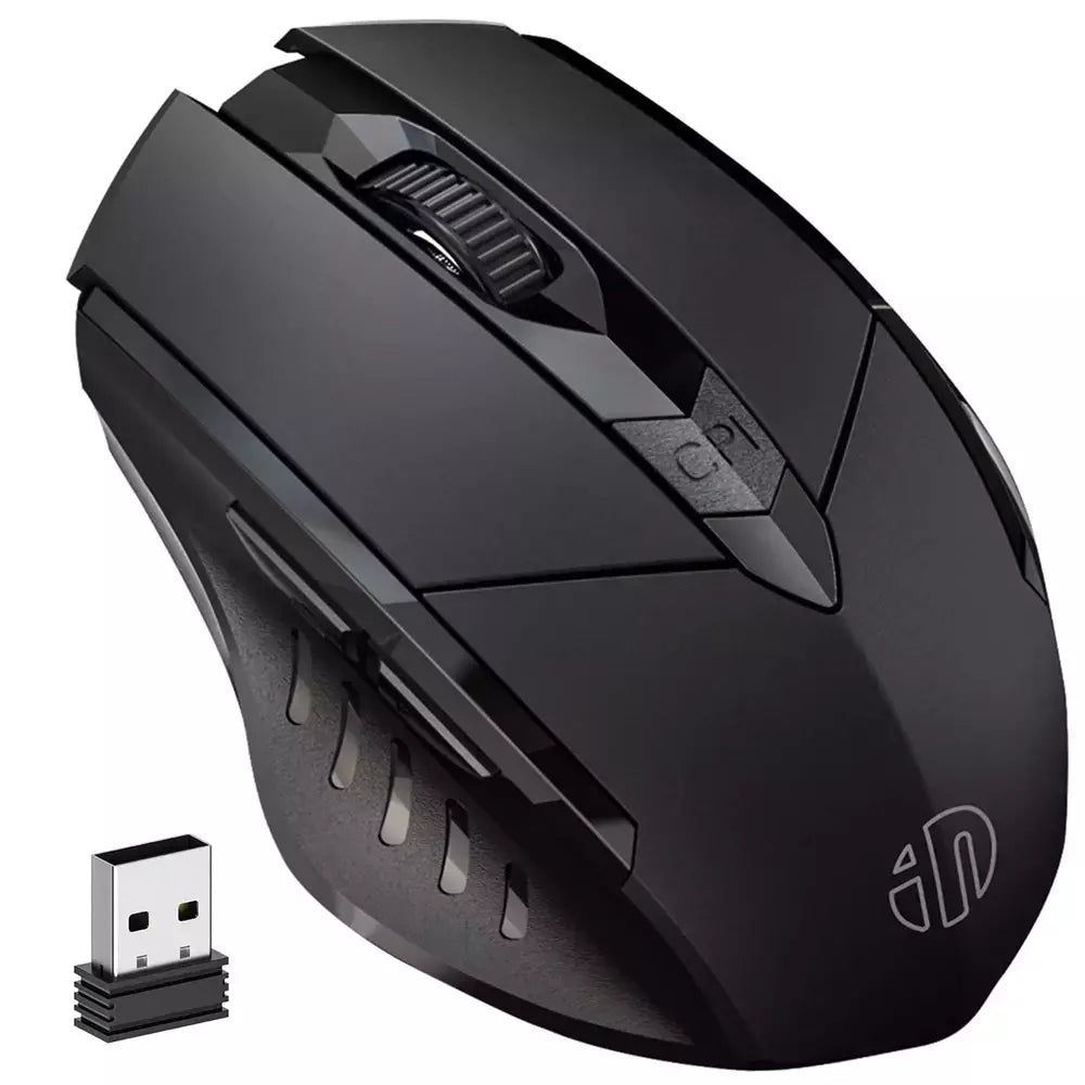 INPHIC-PM6 Mouse Recarregável Sem Fio, Compatível com Bluetooth, Office Mute, Suporte PC, Laptop, Tablet, Smartphone, Universal, 2.4G