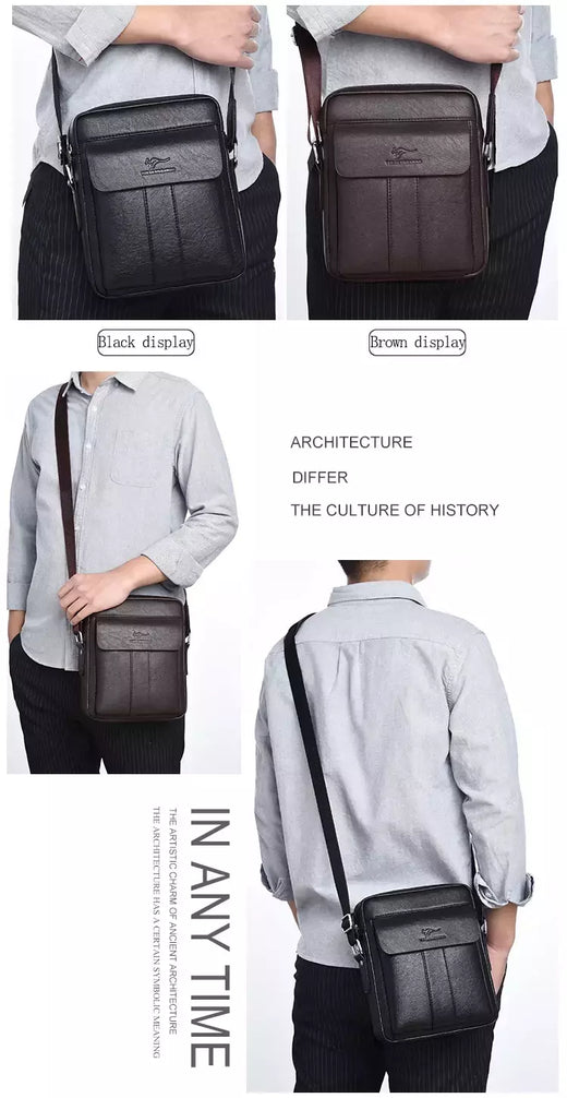 Bolsa mensageiro vintage para homens, bolsa de ombro de couro, bolsa crossbody marrom, presente para marido, marca de luxo
