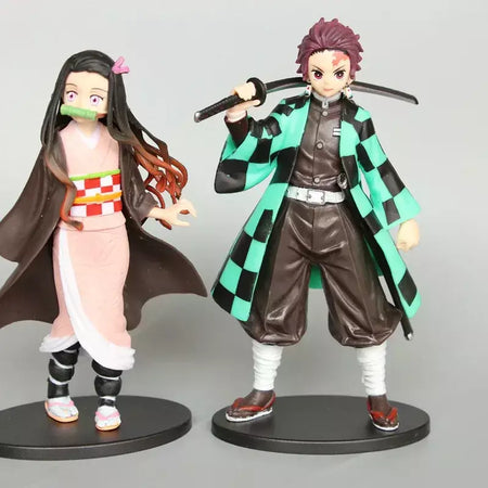 Anime 6 pçs demônio assassino figura 7cm kimetsu não yaiba figura q posket kamado tanjirou kamado nezuko agatsuma figura brinquedos