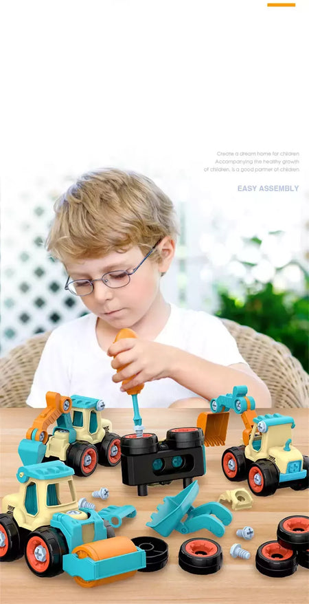 Porca Desmontagem Carregando Descarga Engenharia Caminhão Escavadeira Bulldozer Montessori Educação Brinquedo Criança Parafuso Criativo Ferramenta Carro